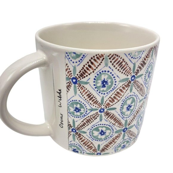 Anthropologie Monogram C Friendship Oscar Wilde Quote Mug White Blue Brown Red - Picture 2 of 4